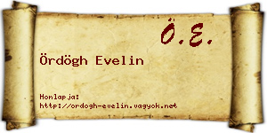 Ördögh Evelin névjegykártya